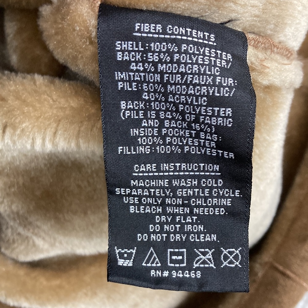 Braetan Women’s Tan Faux Shearling Toggle Coat sz Large - Picture 9 of 14